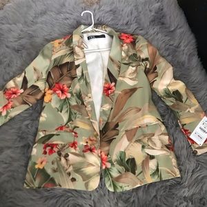 Zara floral blazer